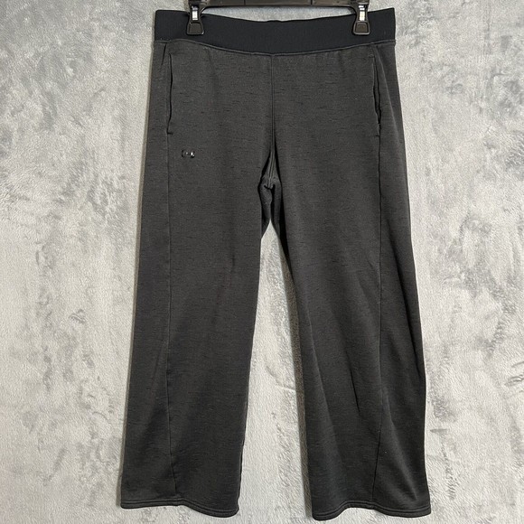 Under‎ Armour Coldgear Fleece Open Sweatpants Loose Fit Charcoal Women's Size M - Picture 1 of 9